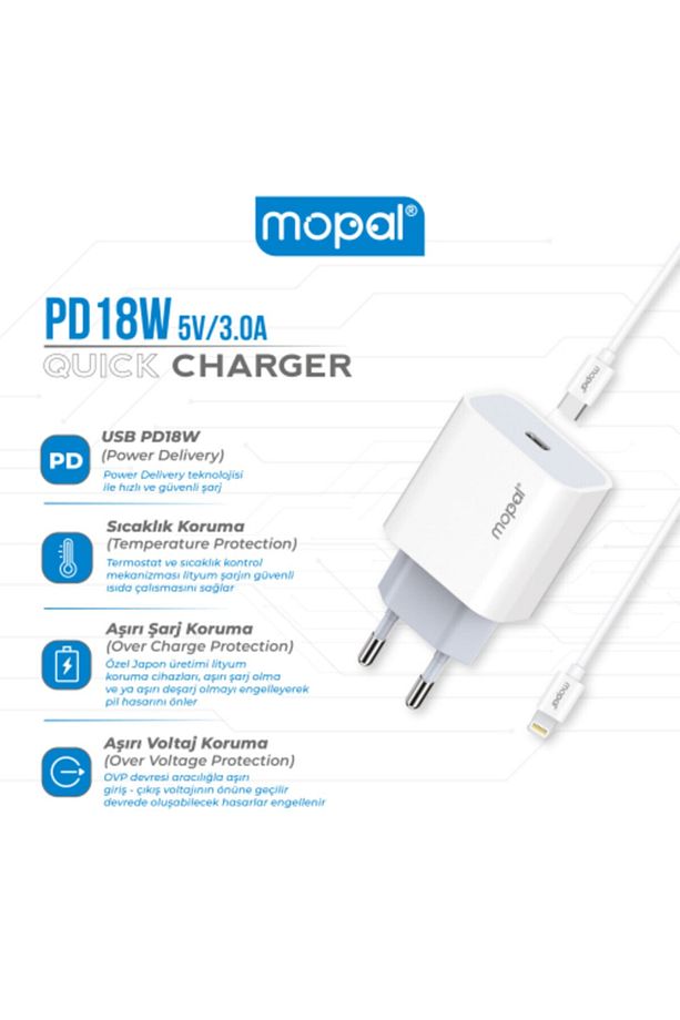 Mopal Iphone Yeni Nesil Type C Şarj Başlığı Ve Lightning Data Kablosu 5v 3a Pd18w M11 - 3