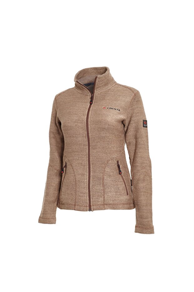 Kadın Pembe Örme Tam Fermuarlı  Ceket - 1