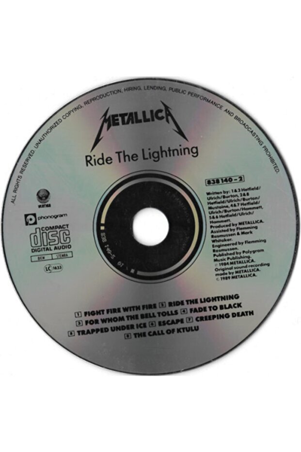 Metallica - Ride The Lightning / Cd - 4