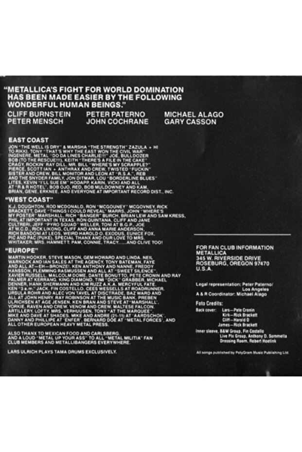 Metallica - Ride The Lightning / Cd - 8