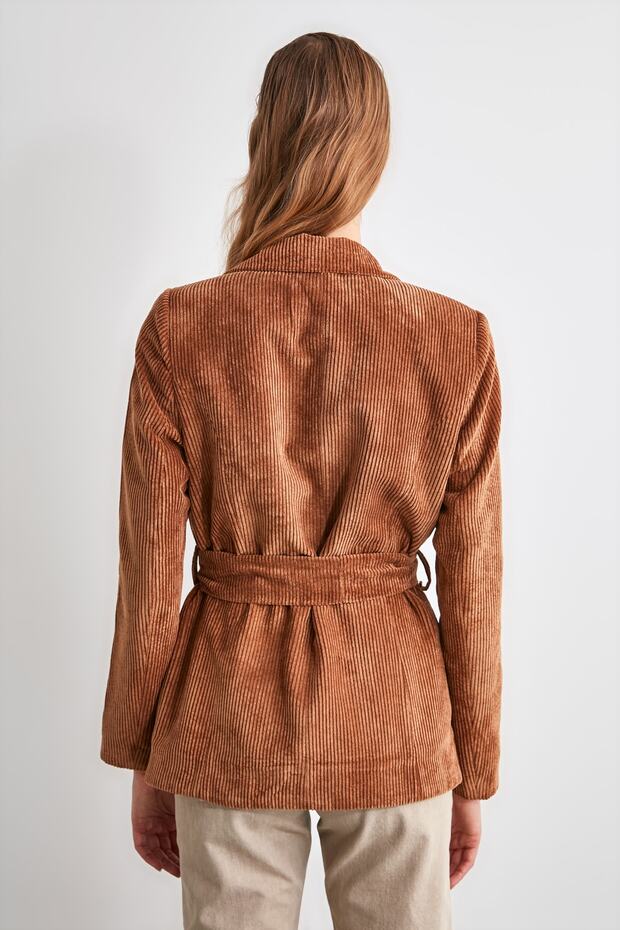 Camel Kadife Blazer Ceket TWOAW21CE0254 - 5