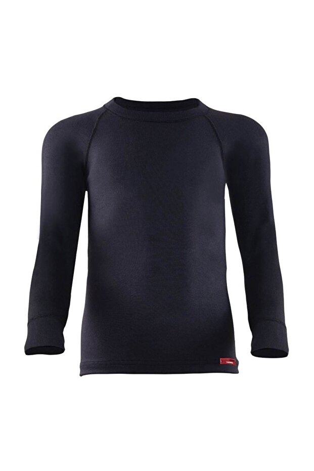 Black Spade 9265 Unisex Children's Thermal Long Sleeve T-shirt Black