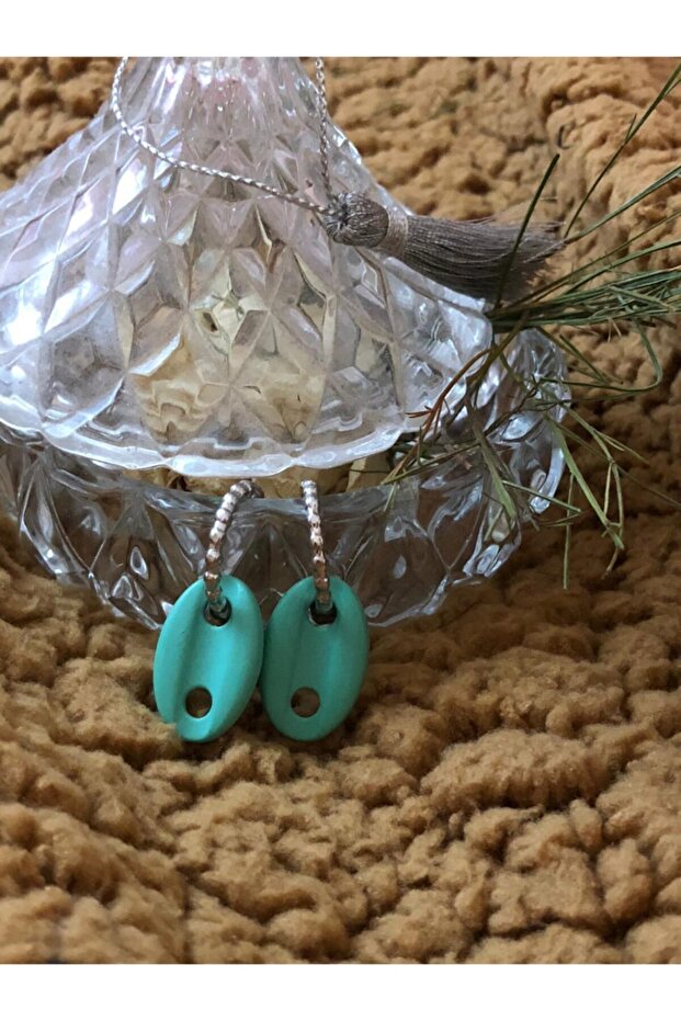 Water Green Color Antiallergic Sailor Knot Earrings