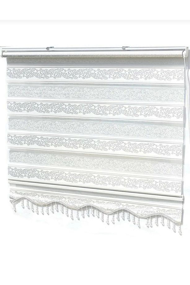 Sarmaşık Desen Simli Zebra Perde - 2