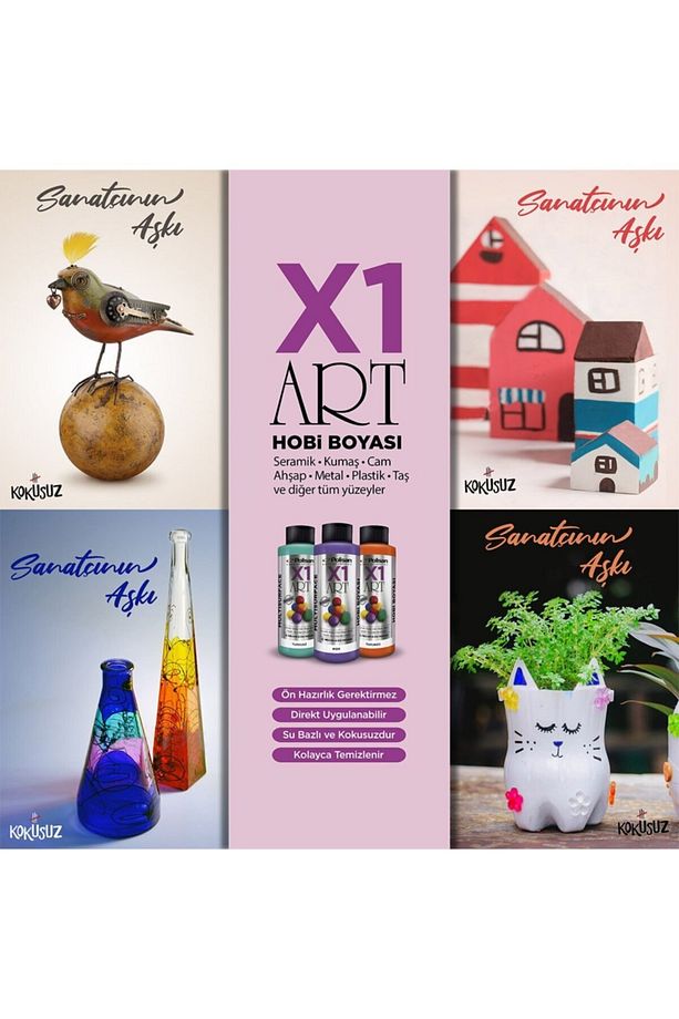 X1art Multisurface Hobi Boyası 120ml - 0016 Sarı - 2