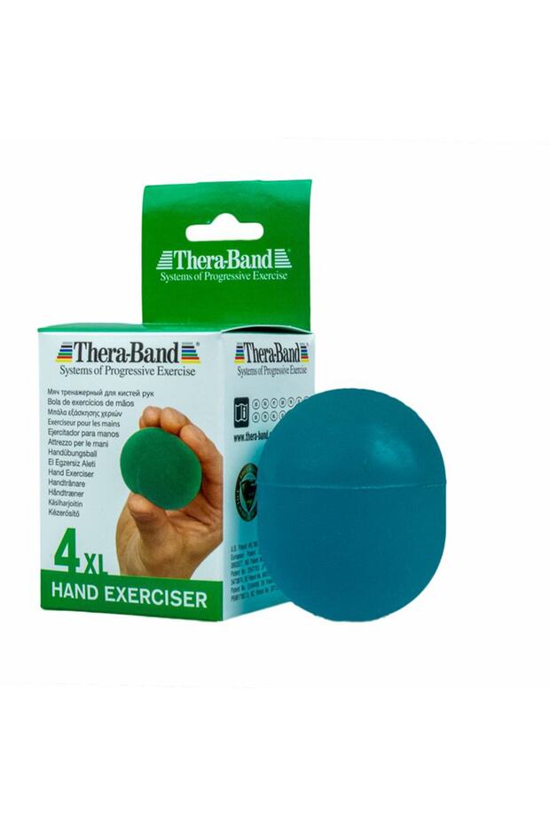 Thera-Band 12341 Hand Exerciser XL Hand Strengthener Gel Exercise-Free Ball Medium Hard GREEN