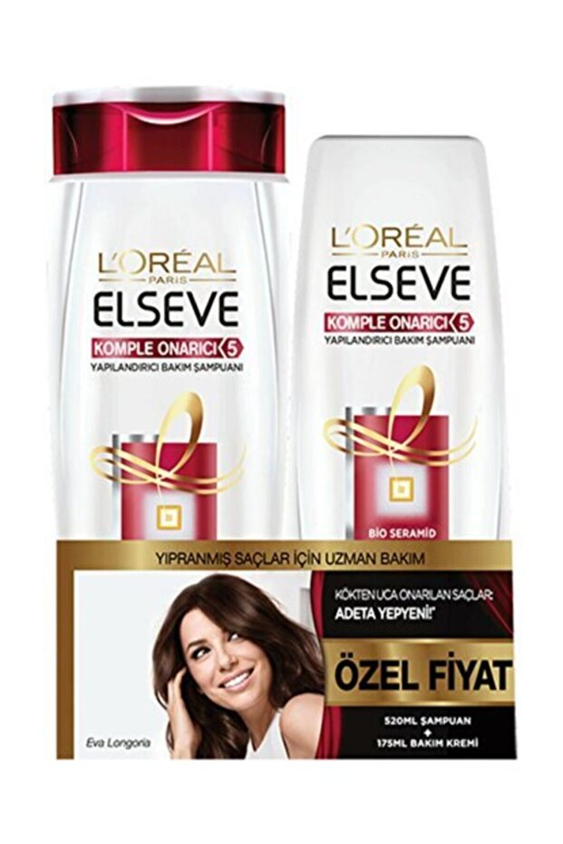 Loreal Komple Onarıcı 5 Şampuan 375 Ml + Saç Kremi 375 Ml - 1