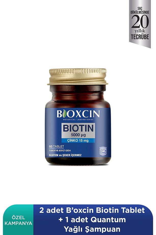 Bıoxcın Bıotın 5000 Mcg 60 Tablet + Quantum Şampuan 100 Ml - 3