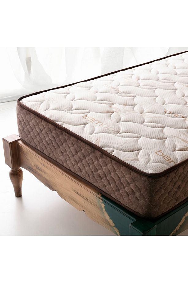 90x200 Sea Shell Coffee Bamboo Tek Kişilik Yaylı Yatak 90*200 Ortopedik Tek Kişilik Yatak - 2