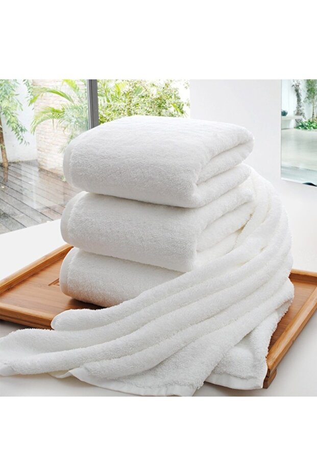 100% Cotton White Hand and Face Towel 4 Pieces Extra Soft Towel Set 50x90