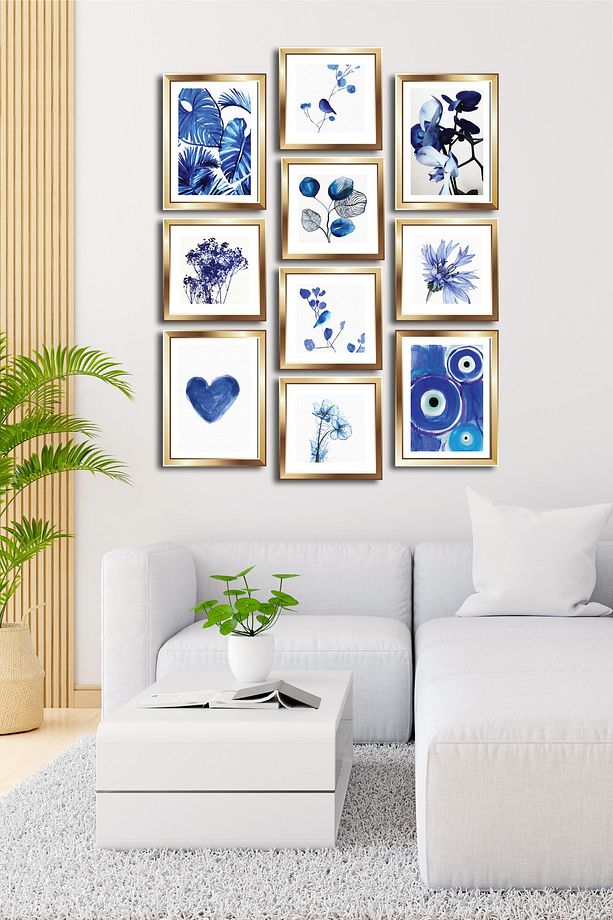 10 Parçalı Çerçeve Görünümlü Mdf Tablo Seti Flm179 - 1