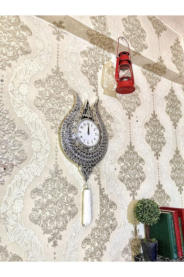 Çeyizlik Hediyelik Taşlı Duvar Saati Modeli - 3