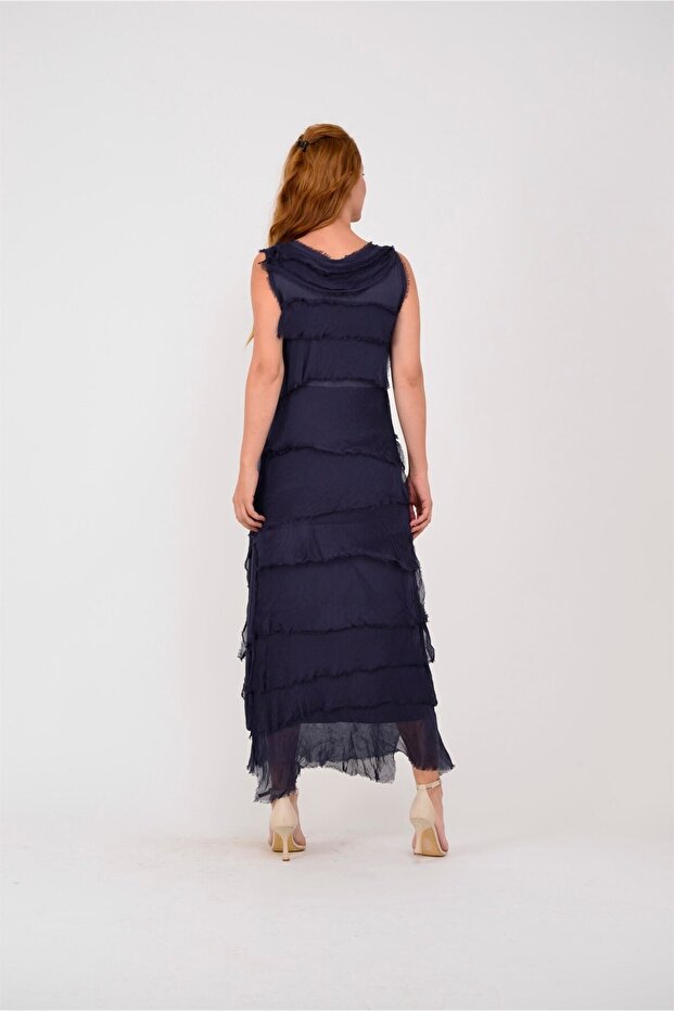 2031 Kat Kat Ipek Elbise - 3