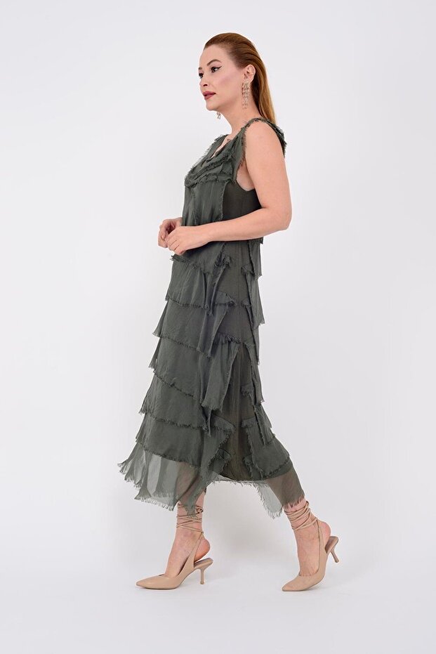 2031 Kat Kat Ipek Elbise - 2