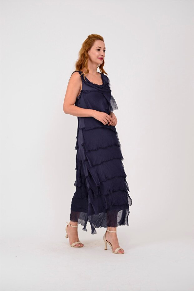 2031 Kat Kat Ipek Elbise - 2