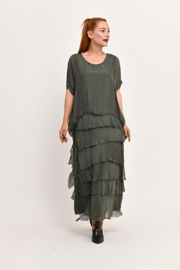 2388 Kat Kat Ipek Elbise - 1