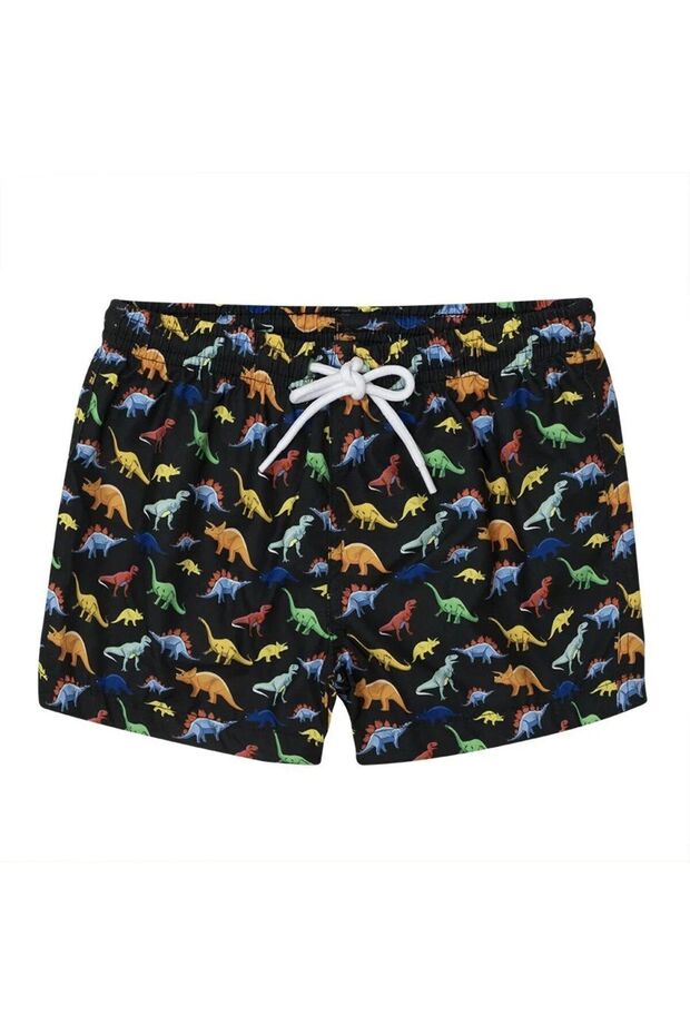 Dino Short Swimsuit BLACK Children's Swimsuit