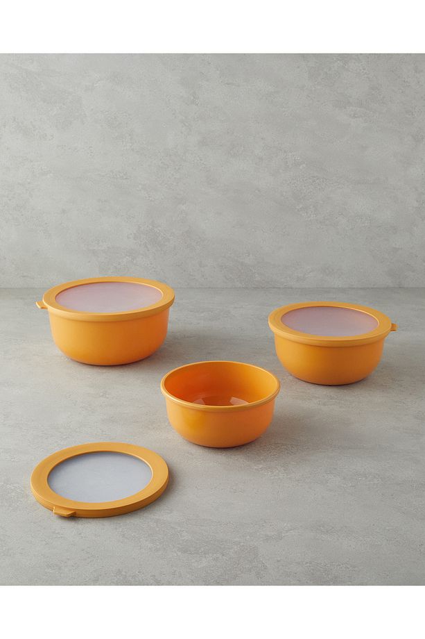 Sara Plastik 3'lü Saklama Kabı 1,5 + 2,5 + 4 lt Sarı - 3
