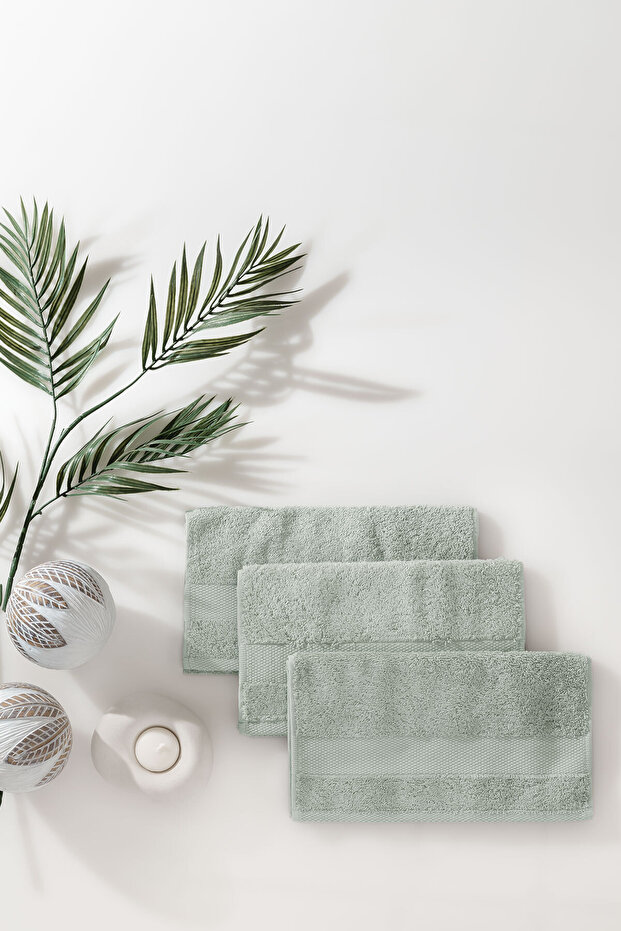 Essentials 3-Piece Guest Towel Set Nile Green - 30X50 cm