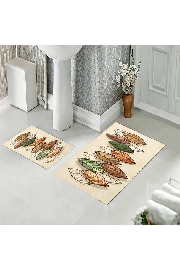 Banyo Halısı Ikili Klozet Takımı Kaymaz Tabanlı (60 xm x 100 cm + 40 cm x 60 cm) - 1