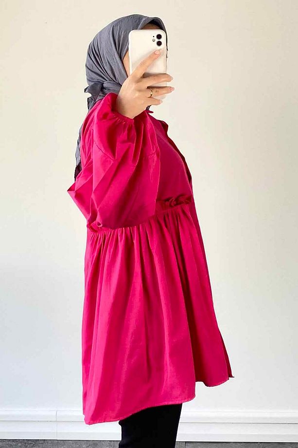 Lopez Balon Kol Tunik Fuşya - 4