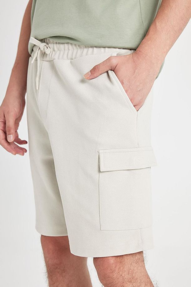 Regular Fit Düz Paça Kargo Cepli Basic Düz Şort B8796ax24sm - 6