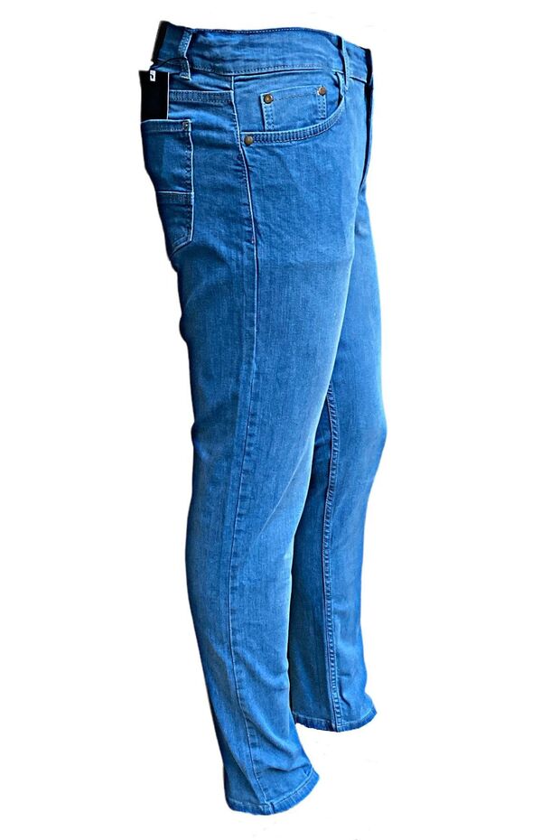 بنطلون جينز ليكرا كلاسيكي مقاس كبير - 1