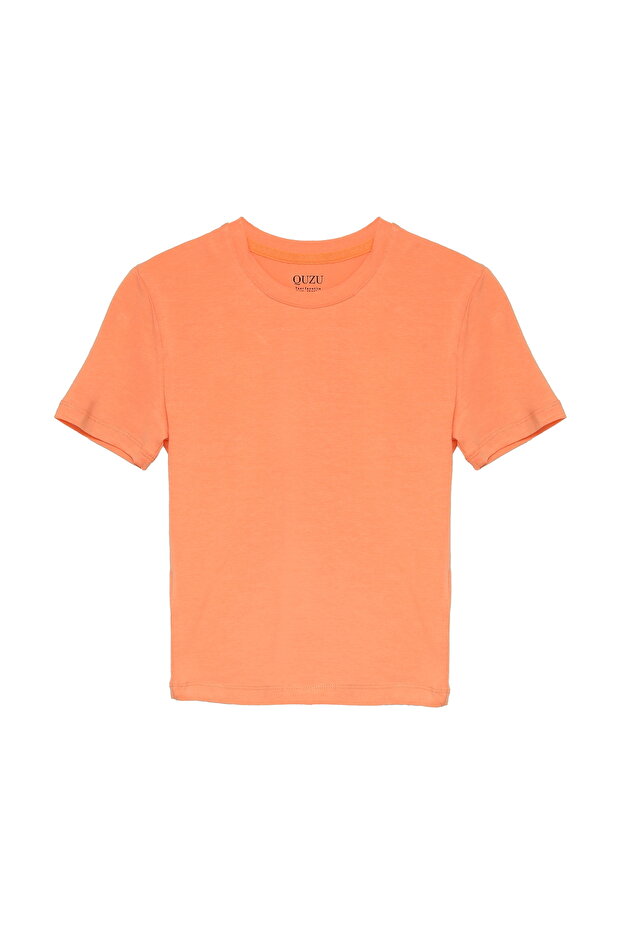 Crew Neck Basic t-shirt Salmon