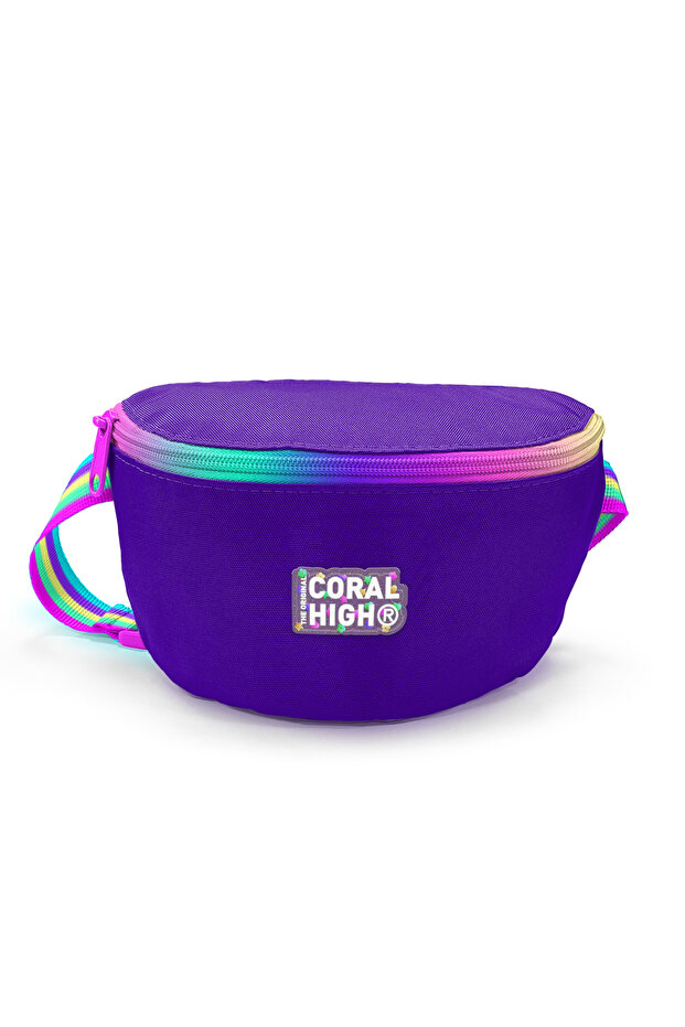 Kids Purple Rainbow Zippered Waist Bag 11554
