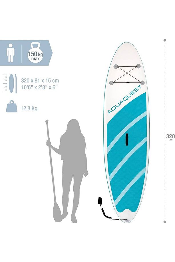 68242 Aqua Quest 320 Sup Paddle Board Seti 320X81X15CM (Sup Paddle Board + Kürek + Pompa) - 2