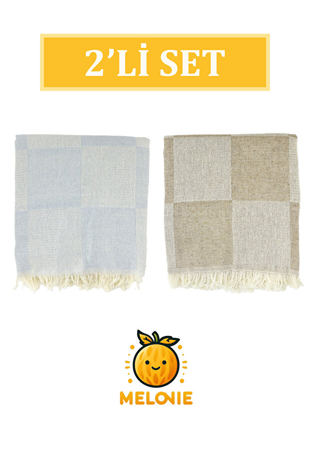 2-Piece Set Patterned Pestemal Beach Towel 70x155 cm