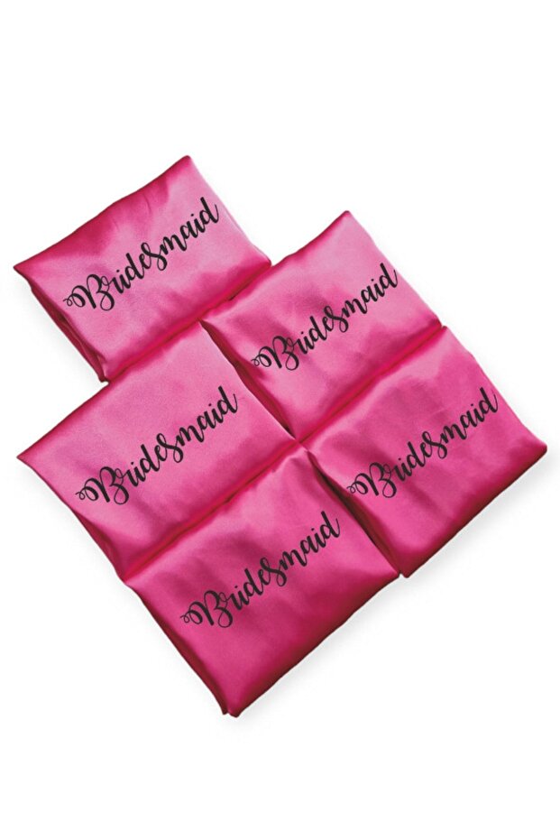 Fuchsia 5 Pieces Bridesmaid Printed Bridesmaid Dressing Gown
