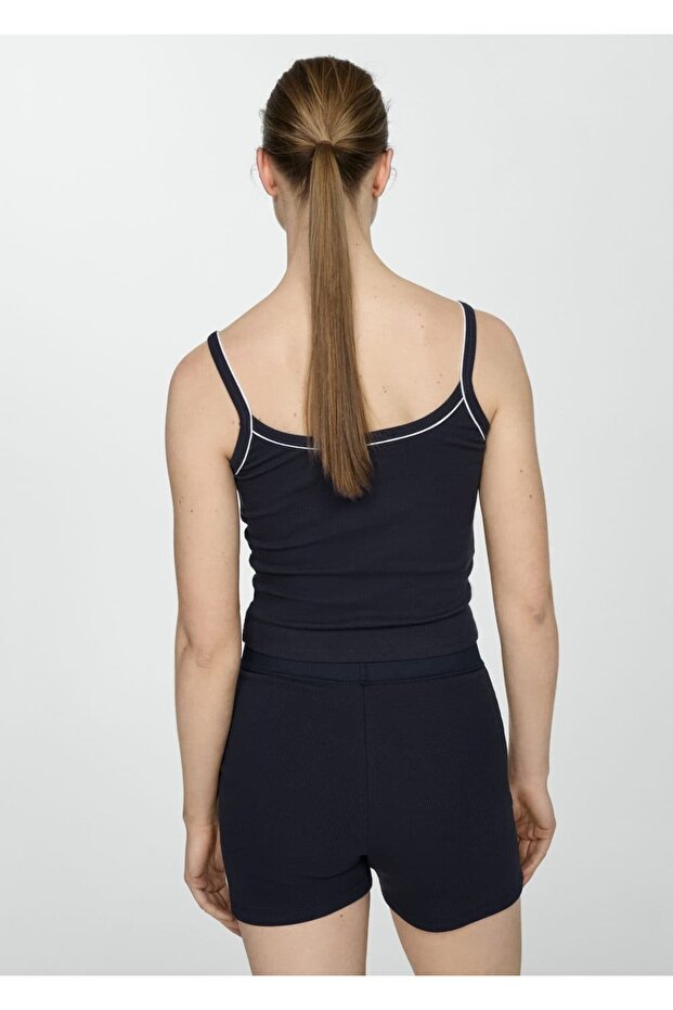 Ribana askılı bluz - 4