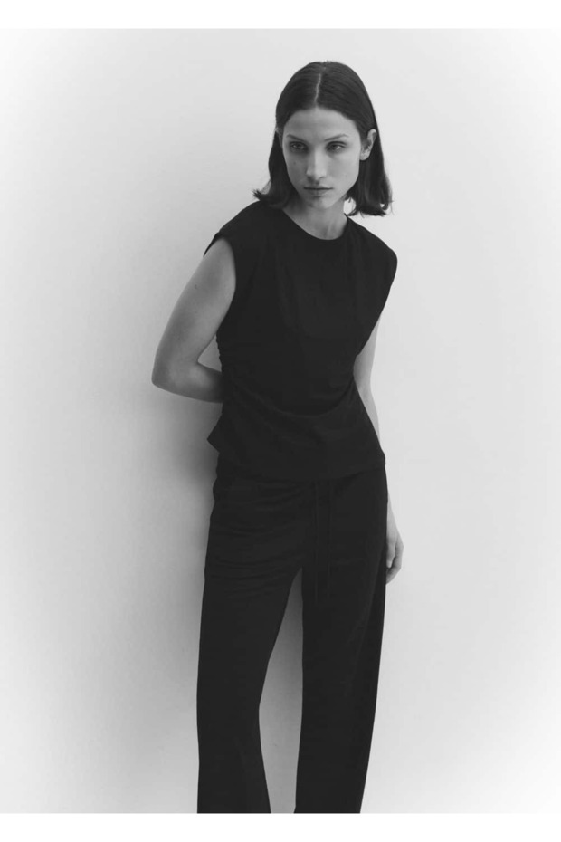 Düğümlü asimetrik bluz - 7