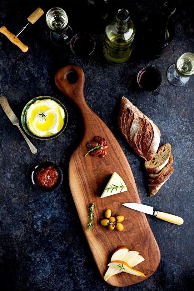 - Rustic Presentation Holder, Cutting Board 40x13 Cm