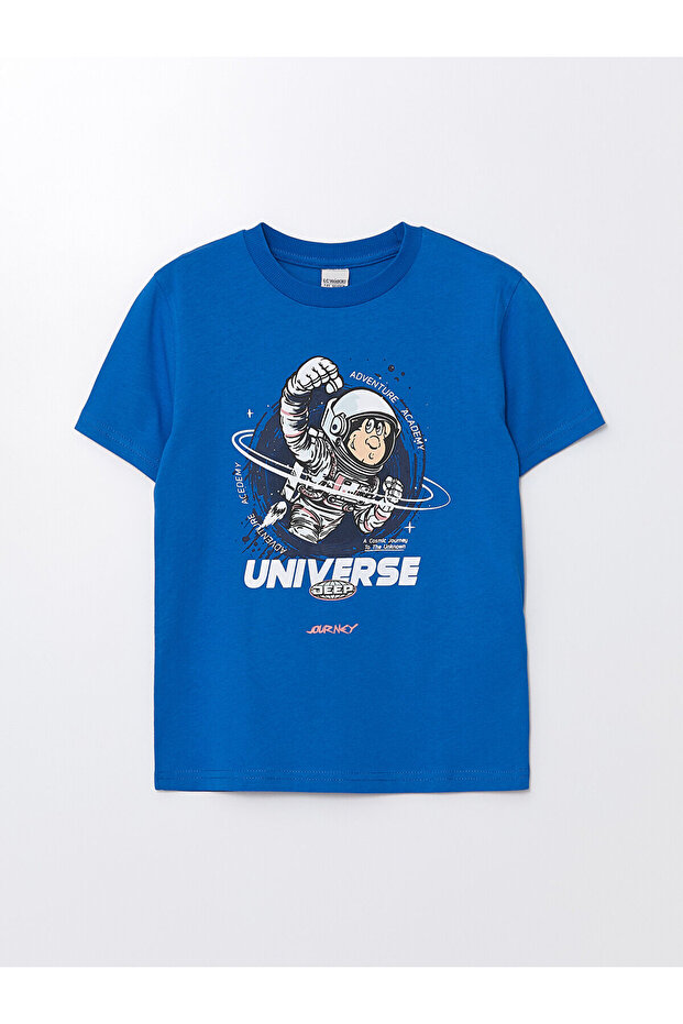 LCW Crew Neck Printed Short Sleeve Boys' T-Shirt