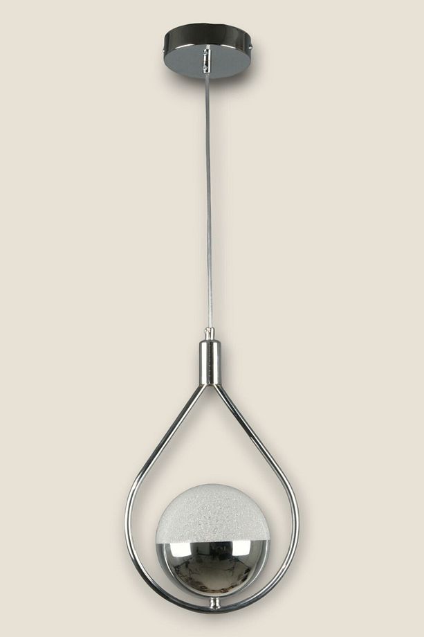 Deco Modern Tasarım Cafe - Mutfak - Salon - Hol Krom Renk Led Tekli Avize - 3