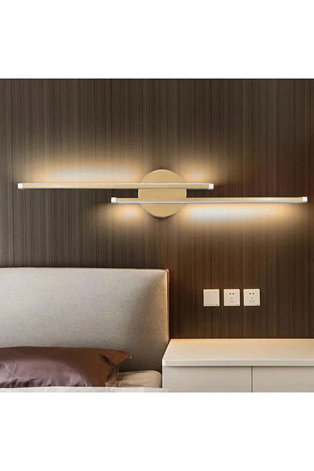 Asya Modern Tasarım Eskitme Renk Gün Işığı Ledli Banyo - Mutfak - Salon Led Duvar 2 Li Aplik - 1