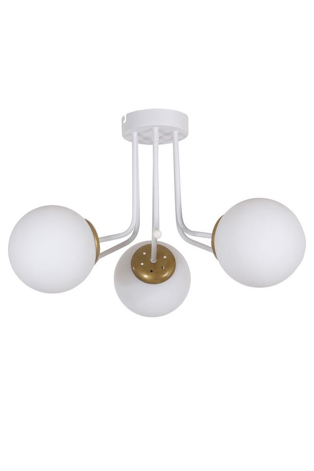 Daisy Modern Beyaz Renk Globe Camlı Salon - Mutfak - Yatak Odası 3 lü avize - 1