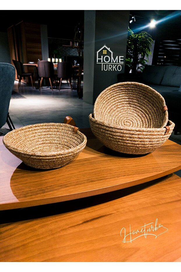 Jute Wicker Triple Organizer Set - 1