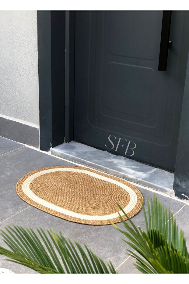 Jüt Kapı Önü Paspası, Bohem Tarzı Paspas, Yıkanabilir, Kapı Önü Paspası, Modern Paspas, Çift Taraflı - 5