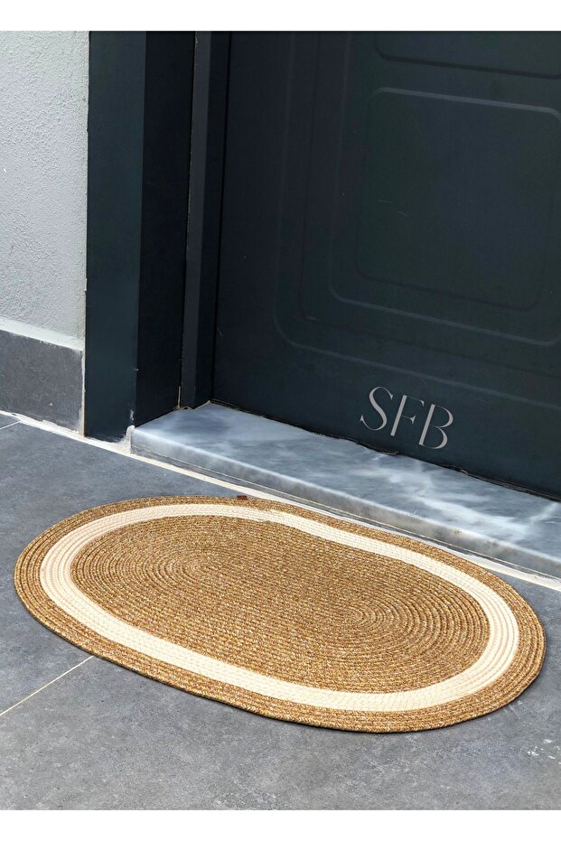 Jüt Kapı Önü Paspası, Bohem Tarzı Paspas, Yıkanabilir, Kapı Önü Paspası, Modern Paspas, Çift Taraflı - 3