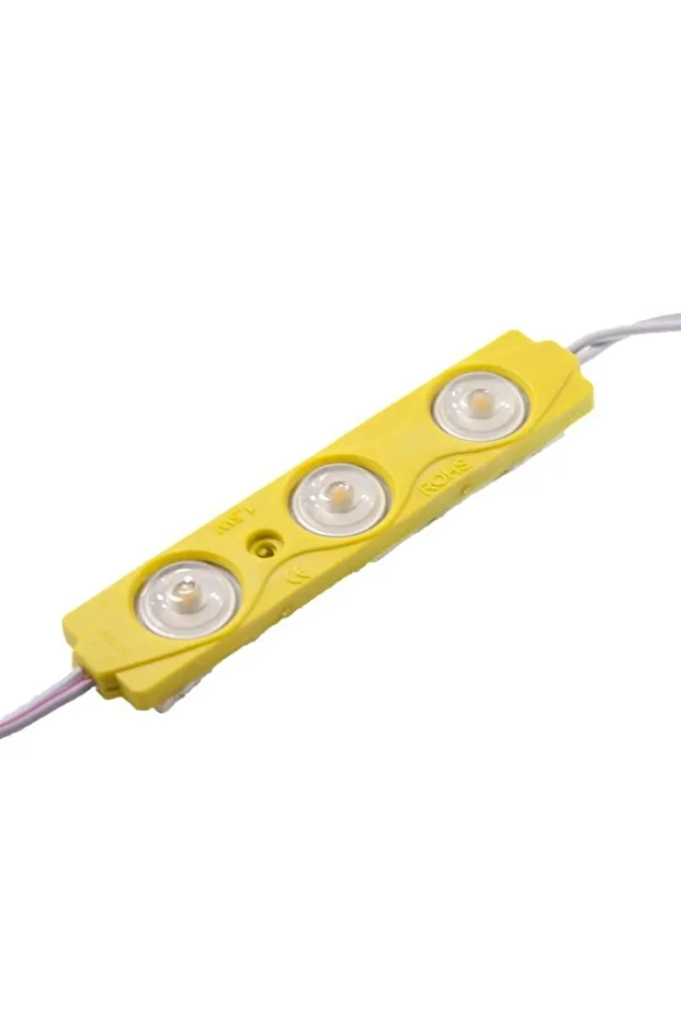 5 Adet SARI 12V 1.5W 3 Ledli Mercekli Parmak Led Modül 2835 smd - 1