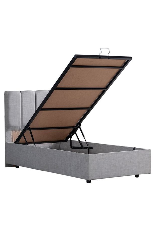 Defne New Tek Kişilik Baza Başlık Comfort Yatak Seti, Açık Gri - 5