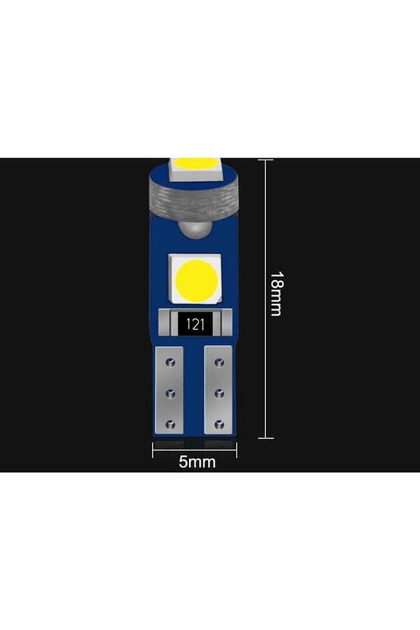 5 Adet Mavi T5 Led Kilometre Kadran Ambians Aydınlatma Ampulü - 5