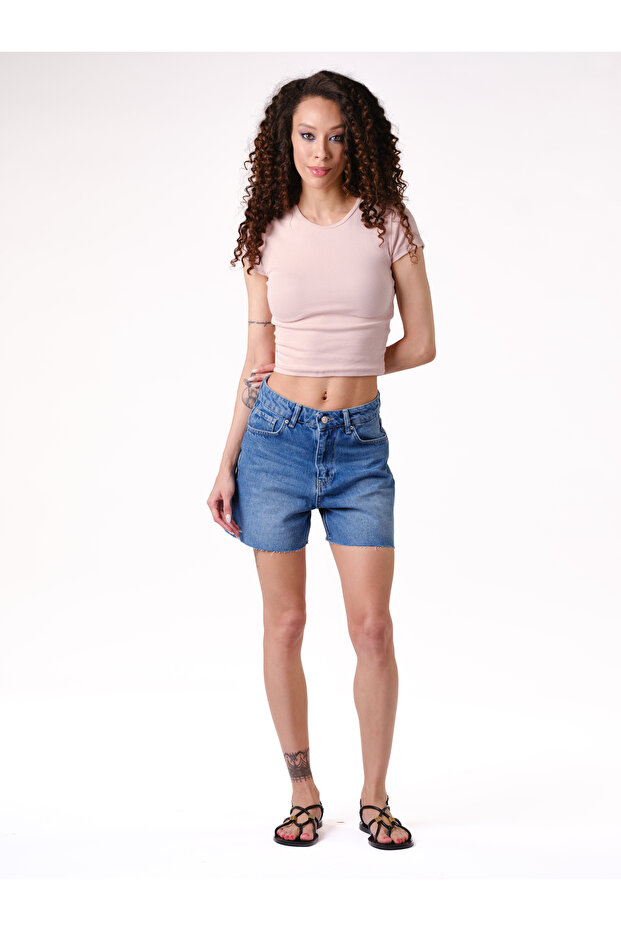 Medium Blue Seamless Leg Shorts