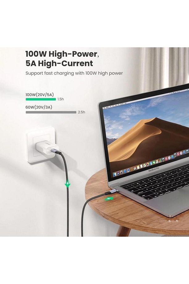Type-c To Type-c Usb 3.1 Gen2 5a 100w Thunderbolt 3 Data Ve Şarj Kablosu 1 Metre - 2
