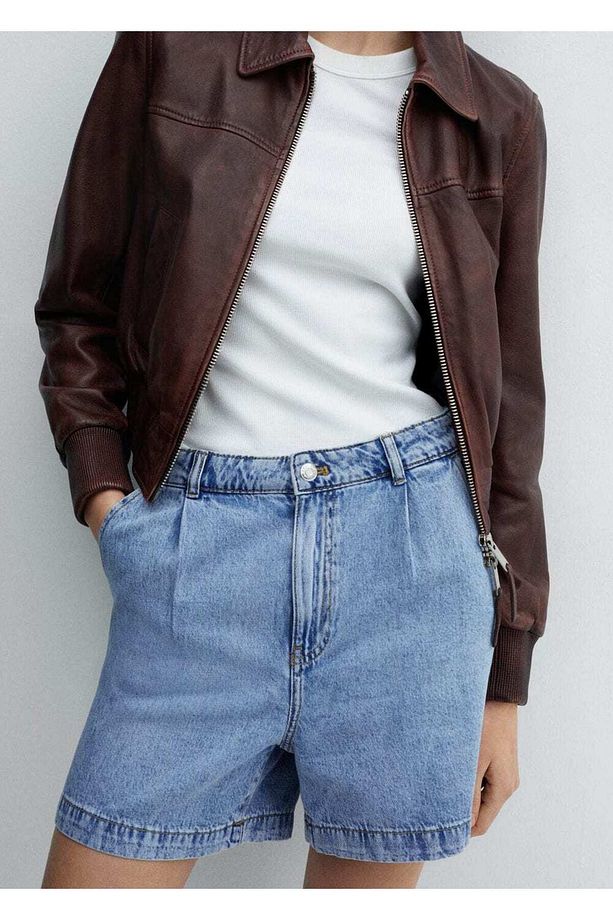 Slouchy denim şort - 1