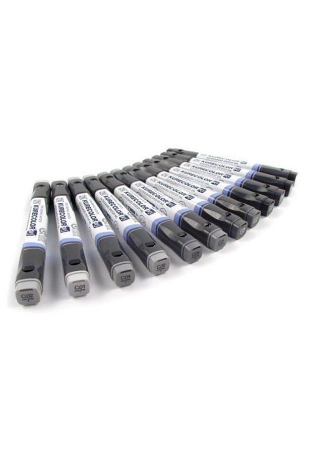 Kurecolor Twin S Marker Kalem 12 RENK SET COOL GRAY COLORS - 1