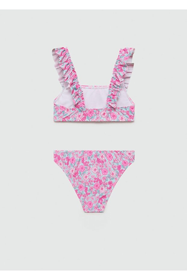 Fırfırlı Çiçekli Bikini - 2